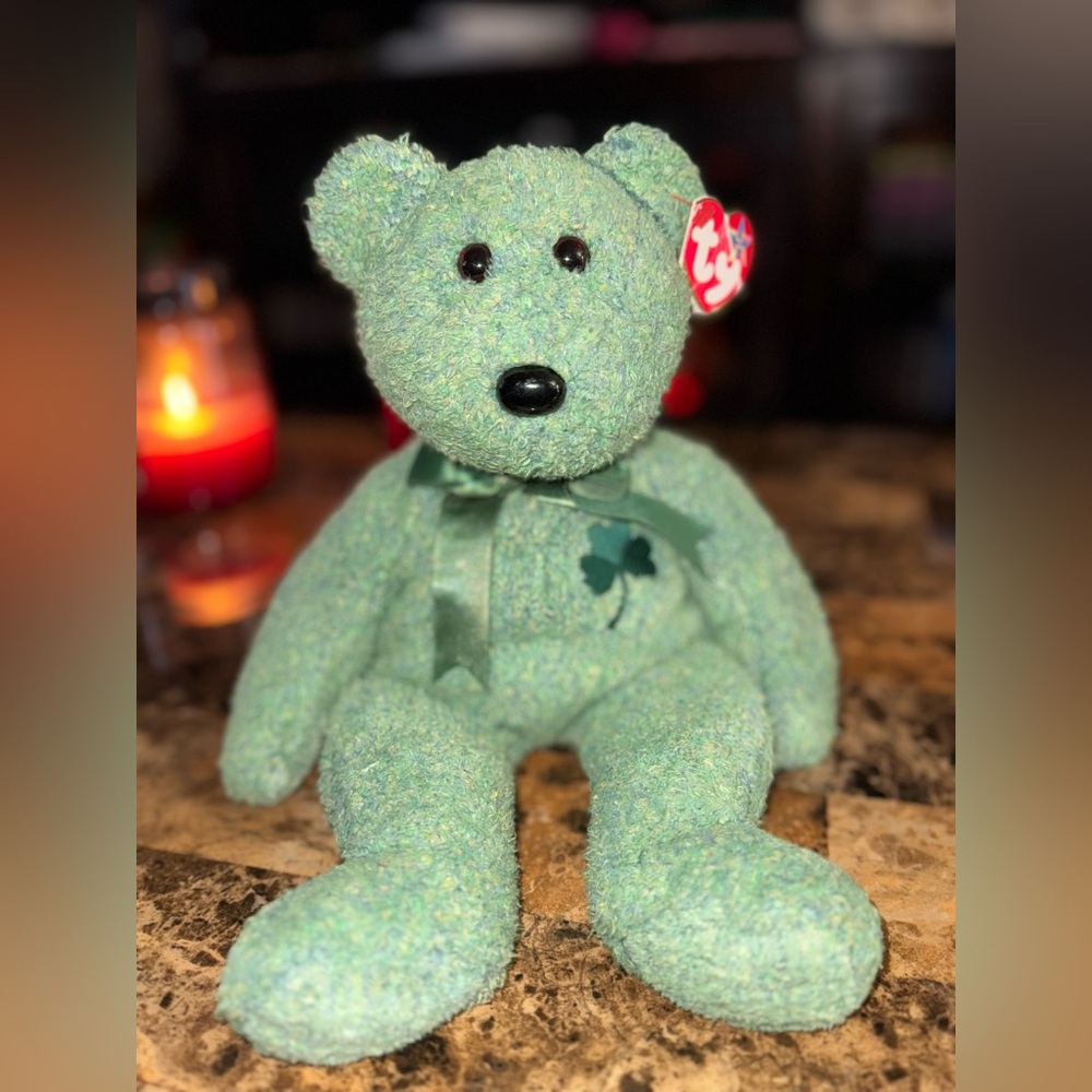 ☘️ Ty Beanie Buddy Shamrock Bear Irish Luck Plush